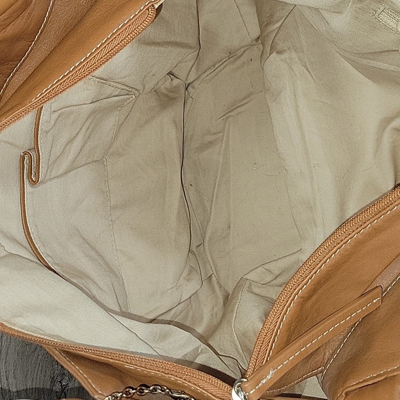 Aqua Madonna Tan Leather Hobo Bag - Picture 8 of 14